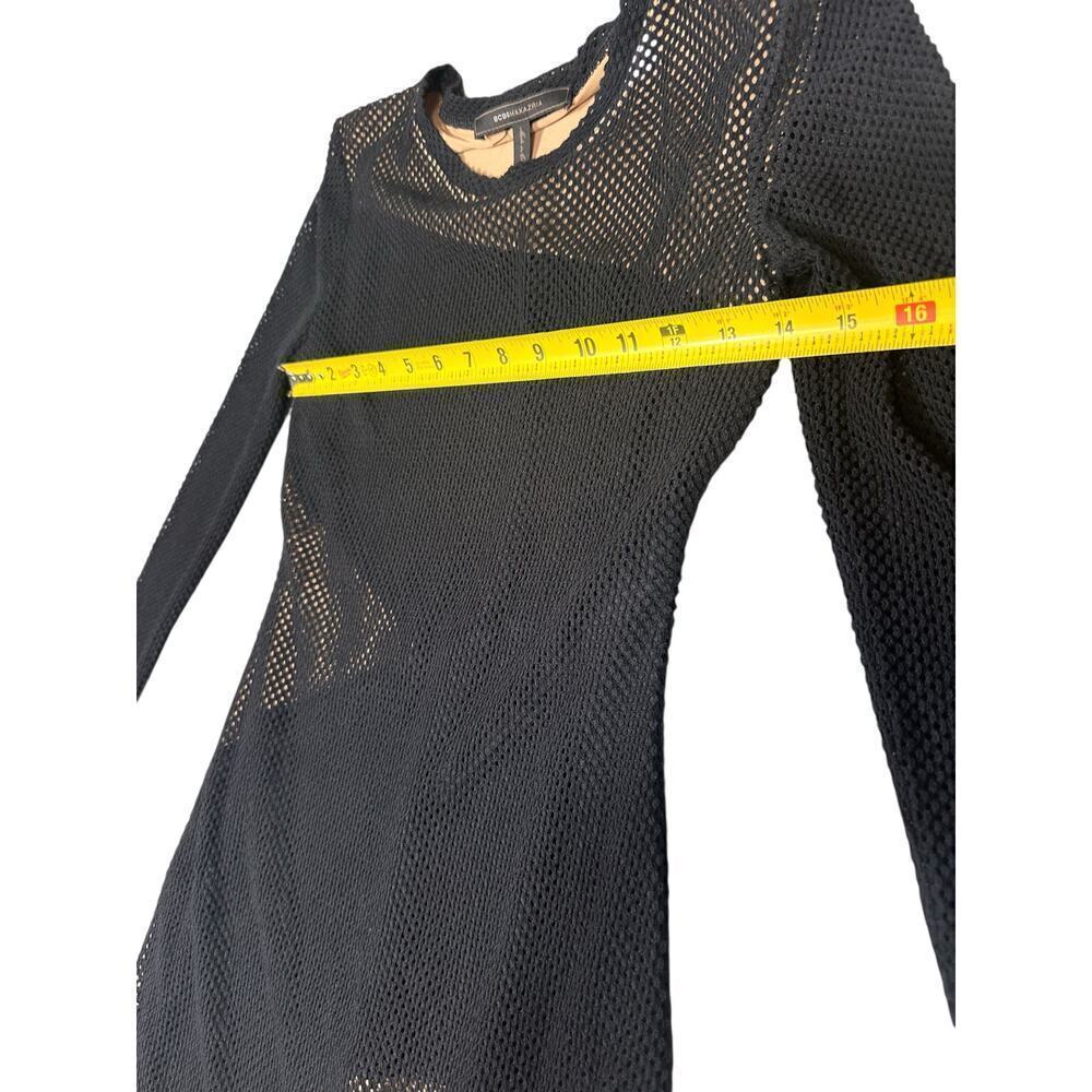 BCBGMAXAZRIA Black Mesh Long Sleeve Dress Size S - Picture 3 of 7
